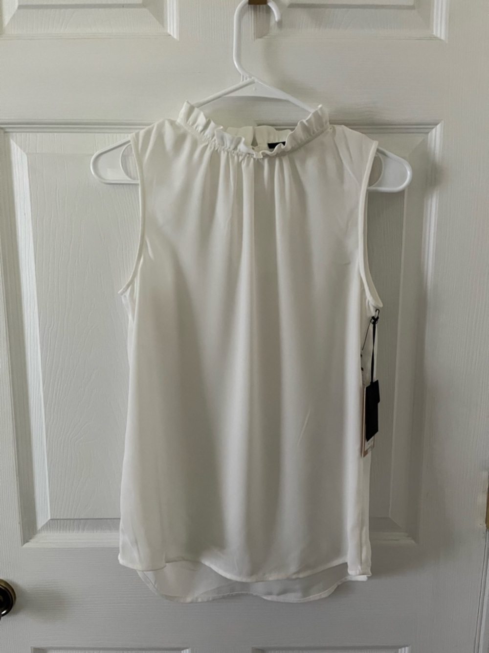 Halogen Ruffle-Neck Blouse in Ivory Cloud